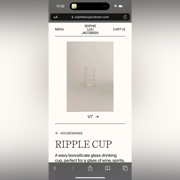 Sophie Lou Jacobsen Clear Ripple Cup - Picture 4 of 5